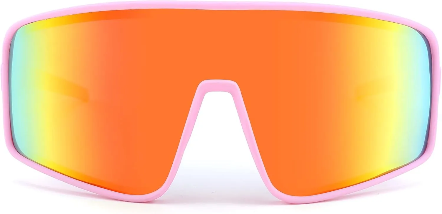FEISEDY Sports Sunglasses, Polarized Oversized Shield for Women Men Youth, Baseball Cycling Running Outdoor Visor B2988