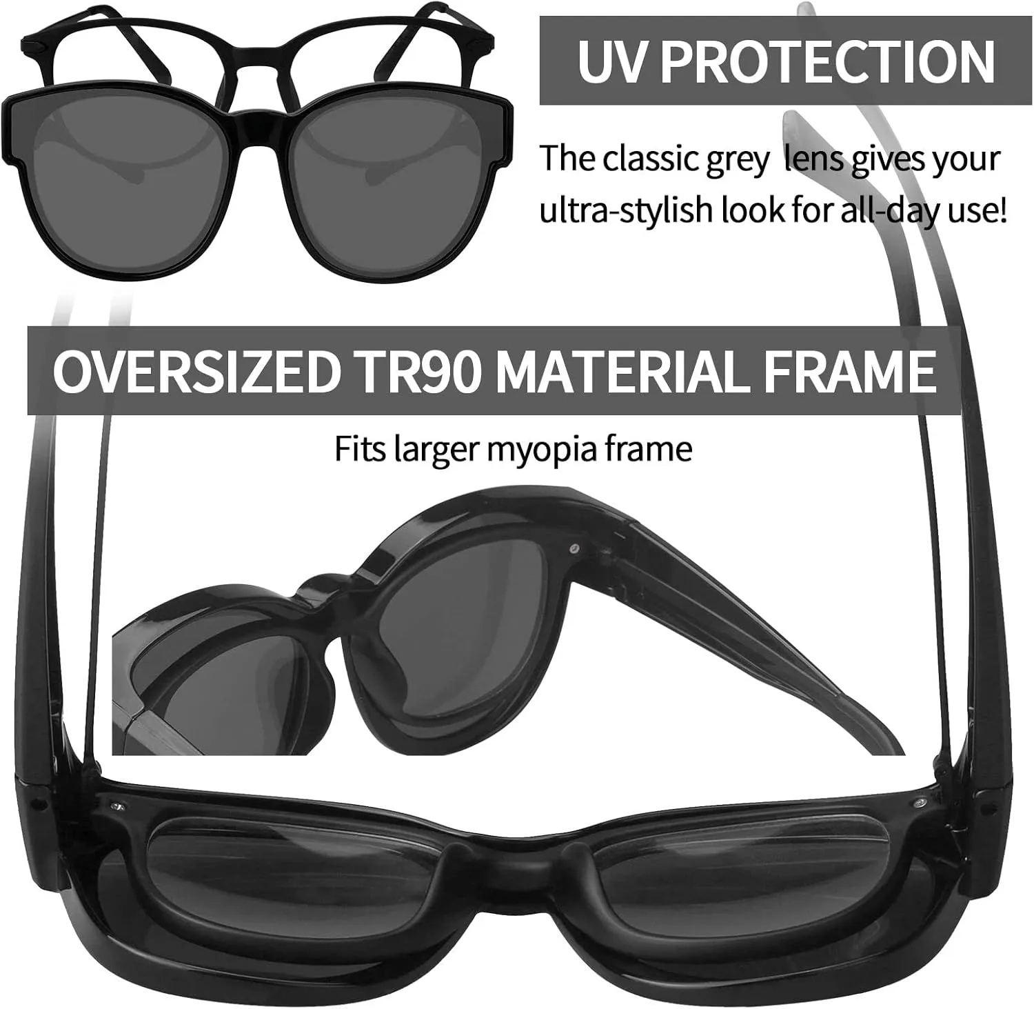 Fit Over the Glass Sunglasses Warp Around OverSized Polarized Sun Glasses UV Protection
