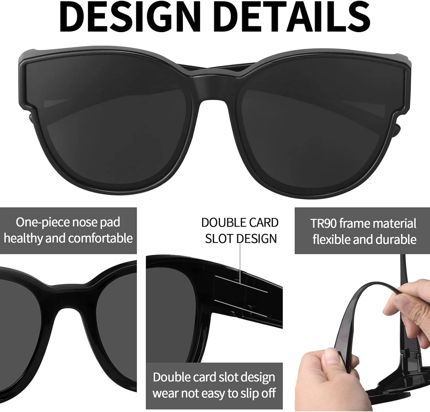 Fit Over the Glass Sunglasses Warp Around OverSized Polarized Sun Glasses UV Protection
