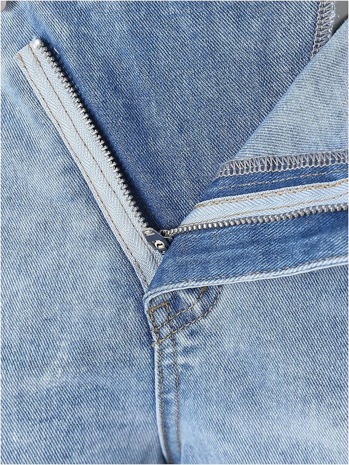 Floerns Girl's High Waisted Straight Leg Cargo Jeans Stretch Baggy Denim Pants