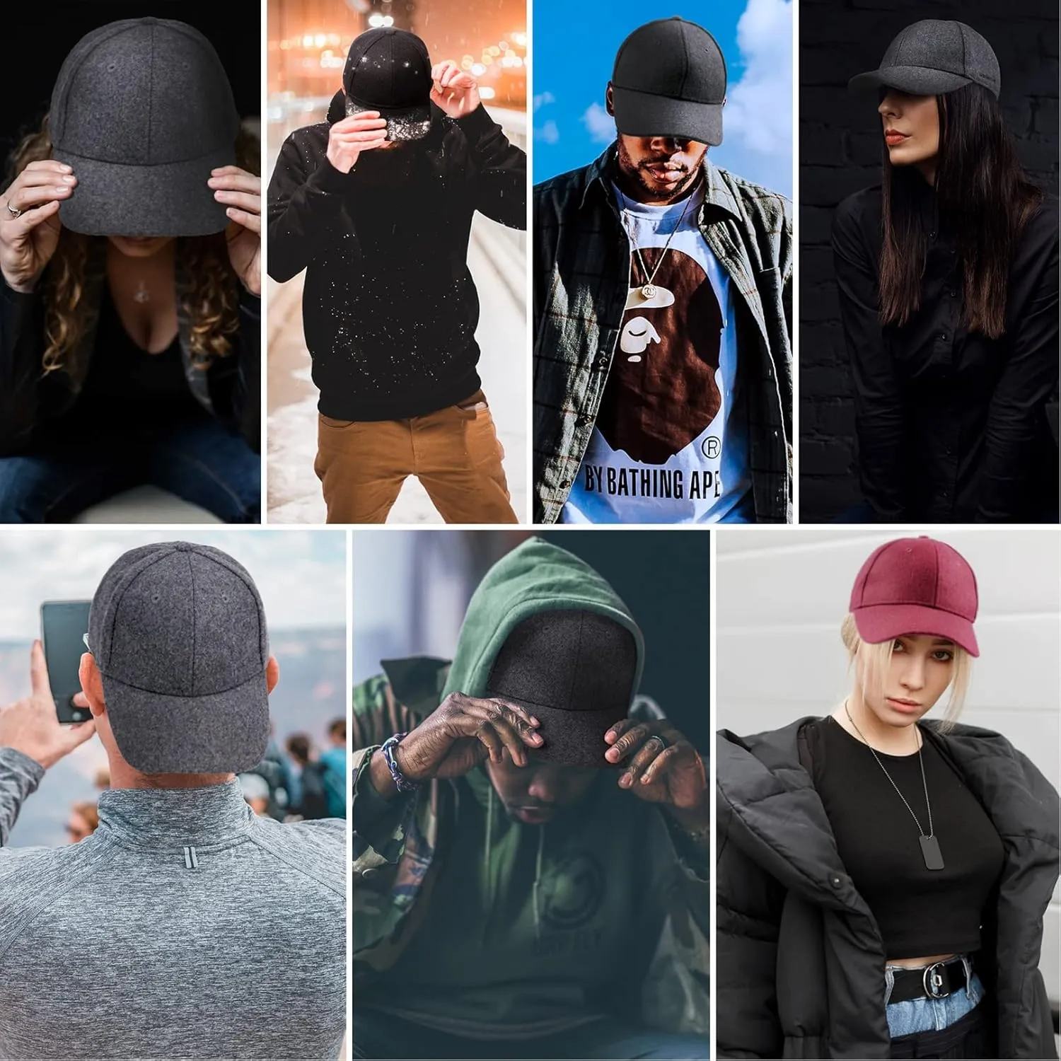 GADIEMKENSD Winter Baseball Caps Structured Wool Blend Hat