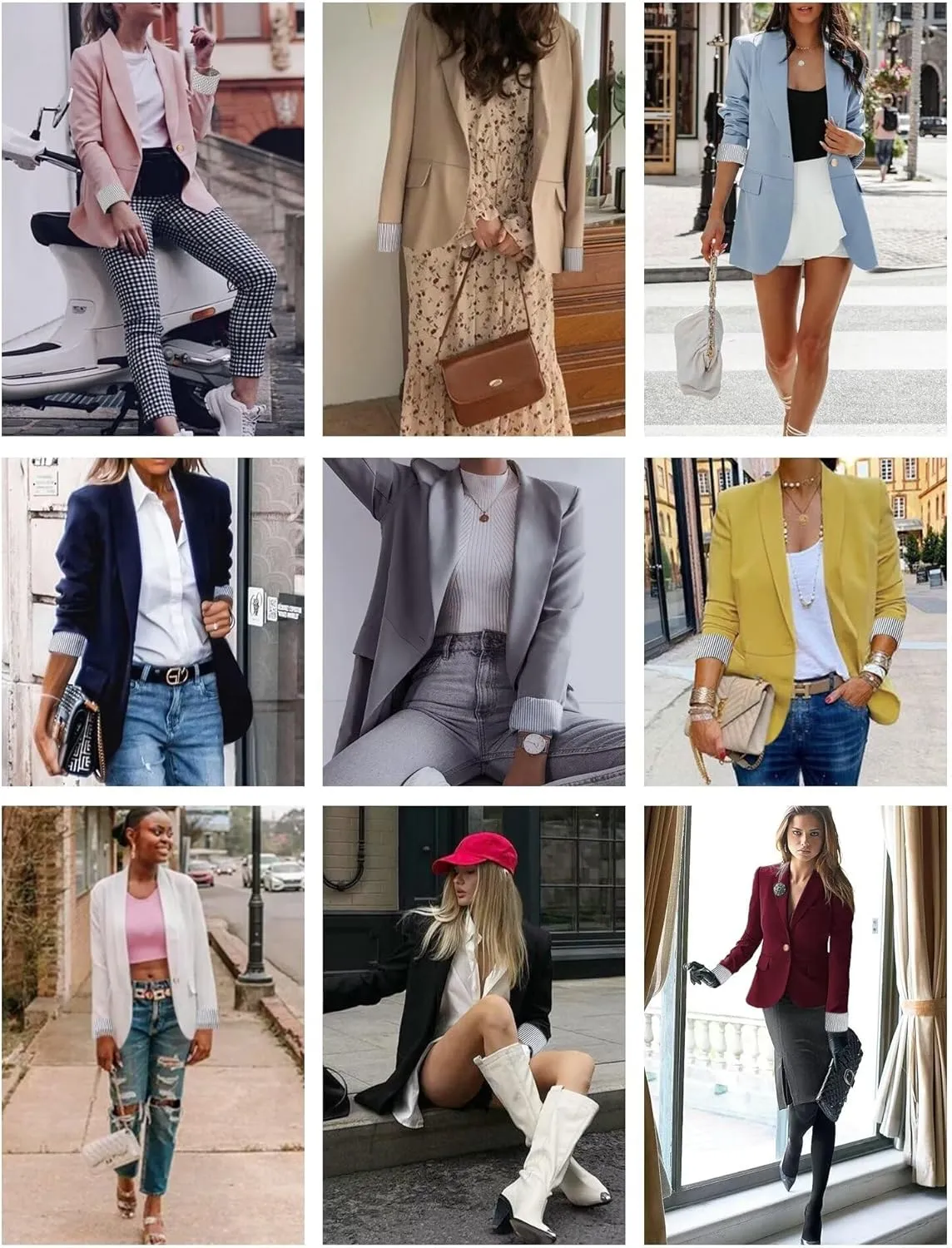 Genhoo Blazer Jackets for Women with Pockets Open Front Long Sleeve Casual Work Office Blazers