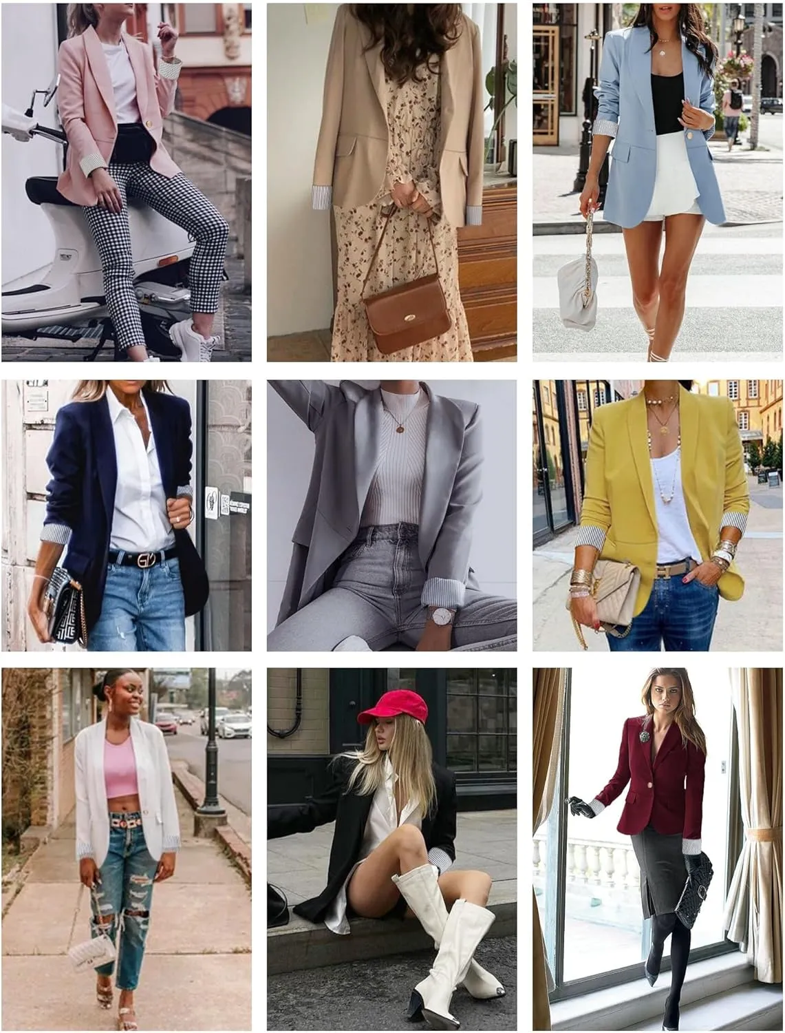 Genhoo Blazer Jackets for Women with Pockets Open Front Long Sleeve Casual Work Office Blazers