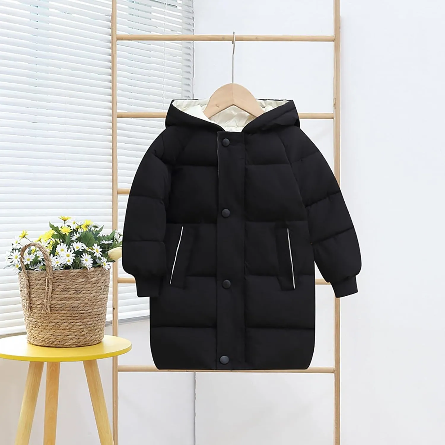 Girls Boys Kids Toddler Long Parka Down Winter Coats Puffer Ski Jacket Down Bubble Windproof Coat with Hood