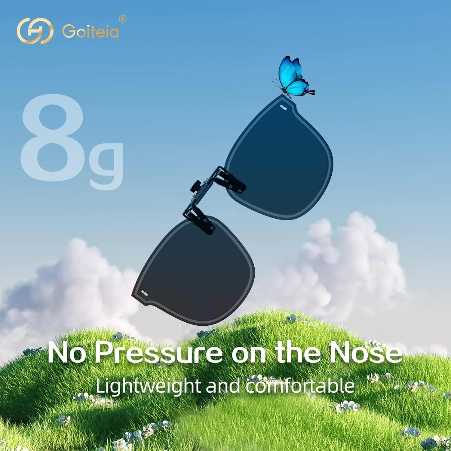 Goiteia Polarized Oversized Polarized Flip up Clip on Sunglasses over Prescription Glasses for Fashion Women UV400 Protection