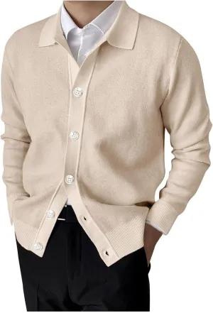 GOKKILRW Mens Shawl Collar Cardigan Sweater Casual Lightweight Soft Warm Button Down Knitted Sweaters Pullover Tops