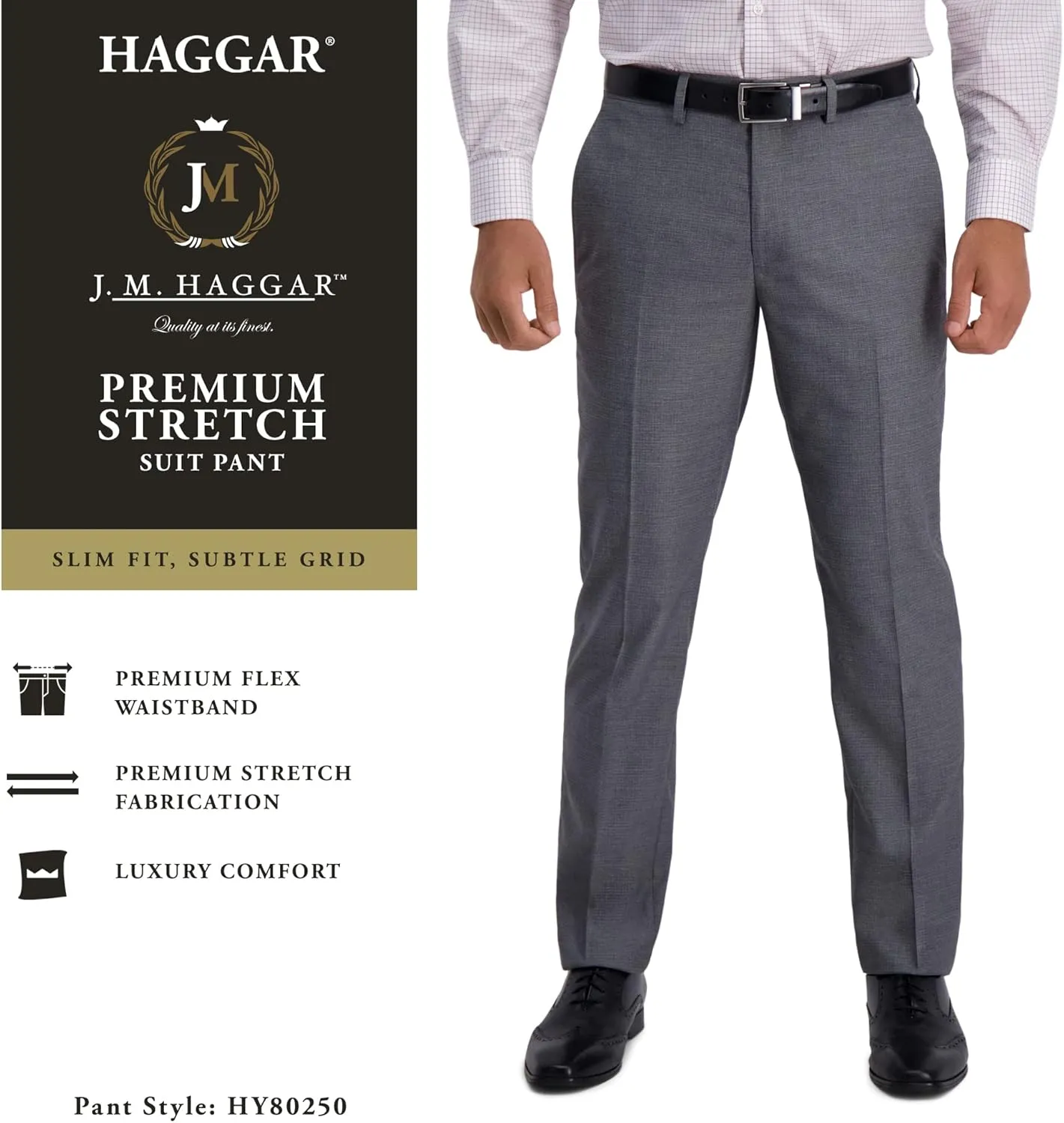 Haggar Men's JMH Premium Performance Stretch Slim Fit Suit Separates - Pants & Jackets