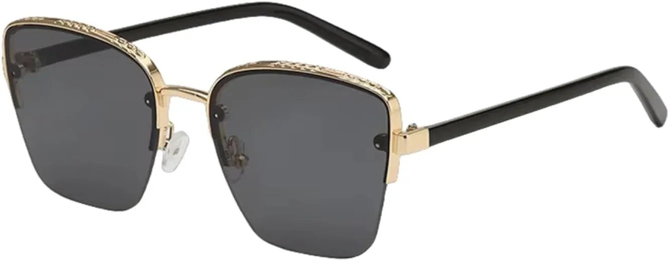 Half Frame Sunglasses for Women Men Luxury Fashion Vintage