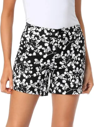 HDE Chino Shorts for Women 5" Inseam High Waisted Casual Stretch Summer Shorts