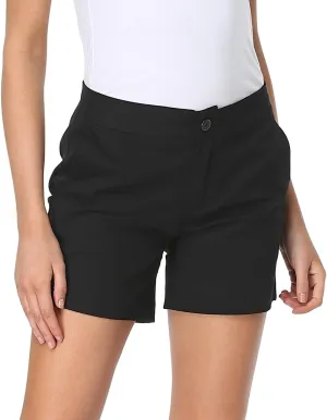HDE Chino Shorts for Women 5" Inseam High Waisted Casual Stretch Summer Shorts