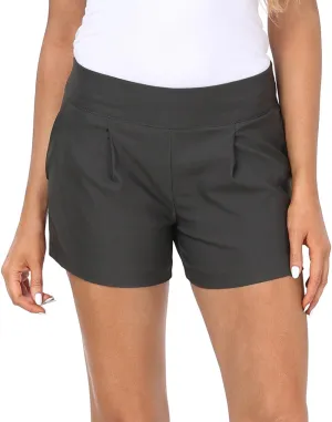 HDE Women's Dress Shorts 3" Inseam Elastic High Waisted Dressy Summer Shorts