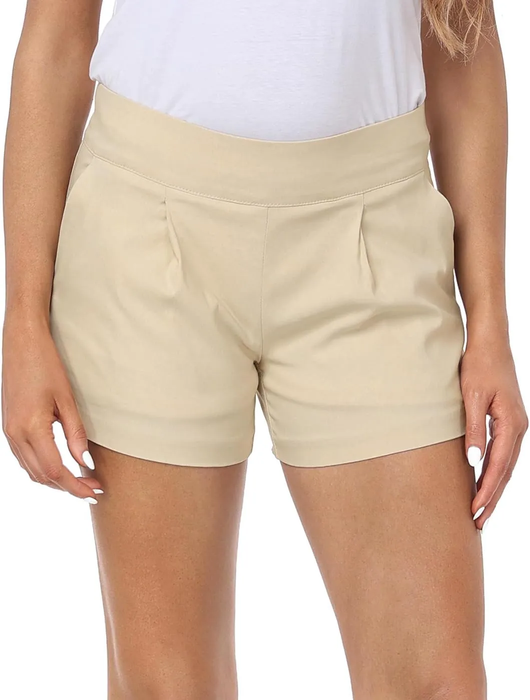 HDE Women's Dress Shorts 3" Inseam Elastic High Waisted Dressy Summer Shorts