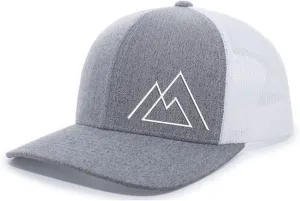 Heritage Pride Geometric Mountain Nature Mens Embroidered Mesh Back Trucker Hat Baseball Cap