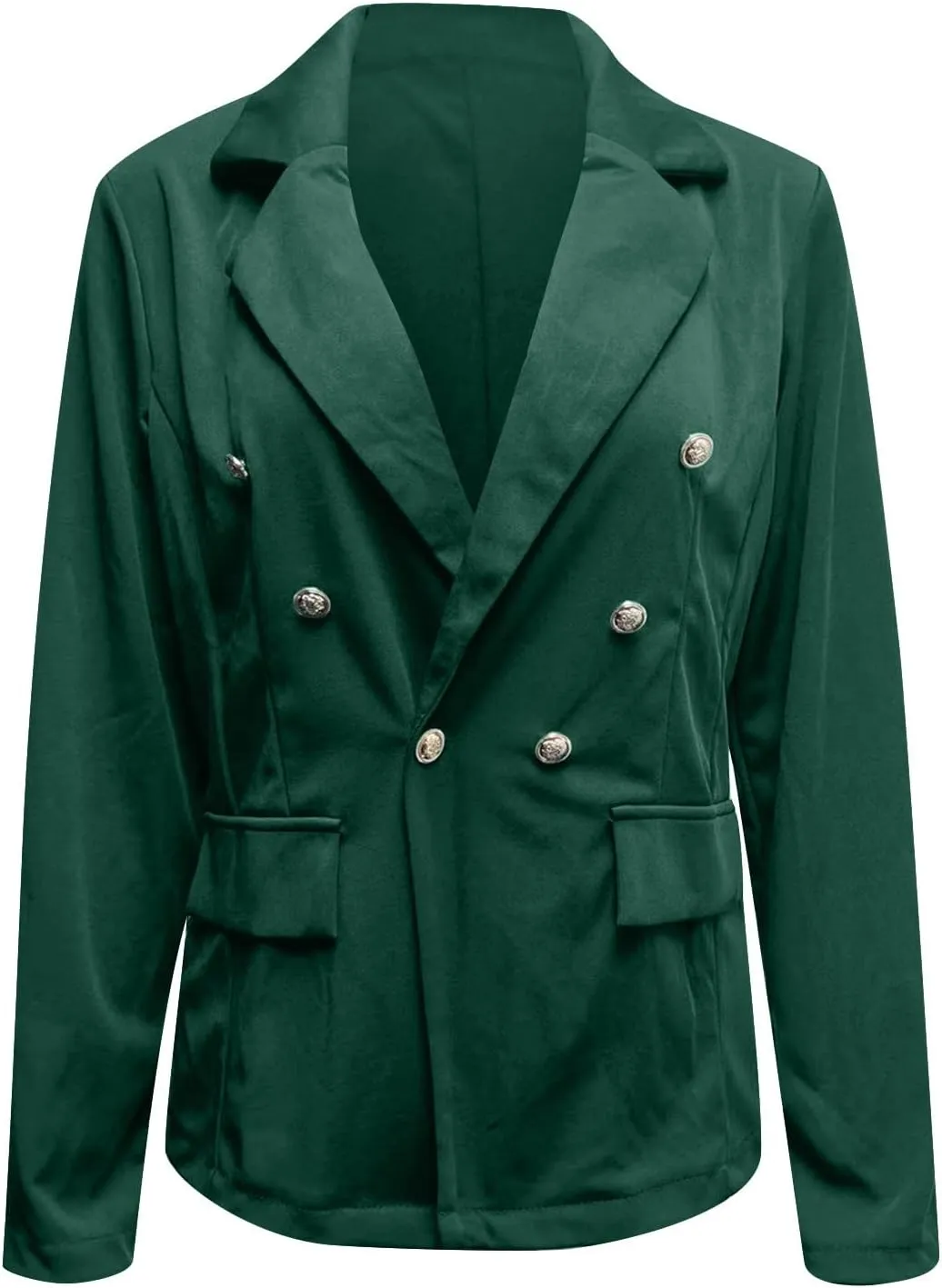 Herringbone Blazer Women Solid Color Slim Fit Double Breasted Boyfriend Blazer Long Sleeve Business Casual Blazers