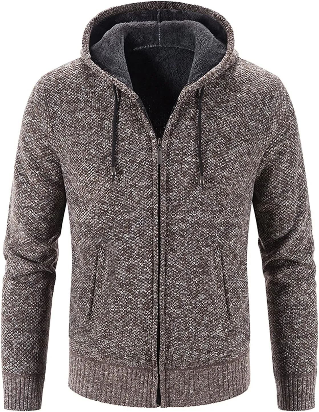 Hoodie Sweater Cardigan for Men Full Zip Long Sleeve Knit Jacket Warm Cardigan Knitwear Cable Knit Hoodies Jacket Knitwear