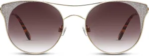 Jeulia Cat Eye Gradient Sunglasses Polarized Oversized Vintage Mirrored Lens Metal Frame UV400 Classic Unisex Sun Glasses