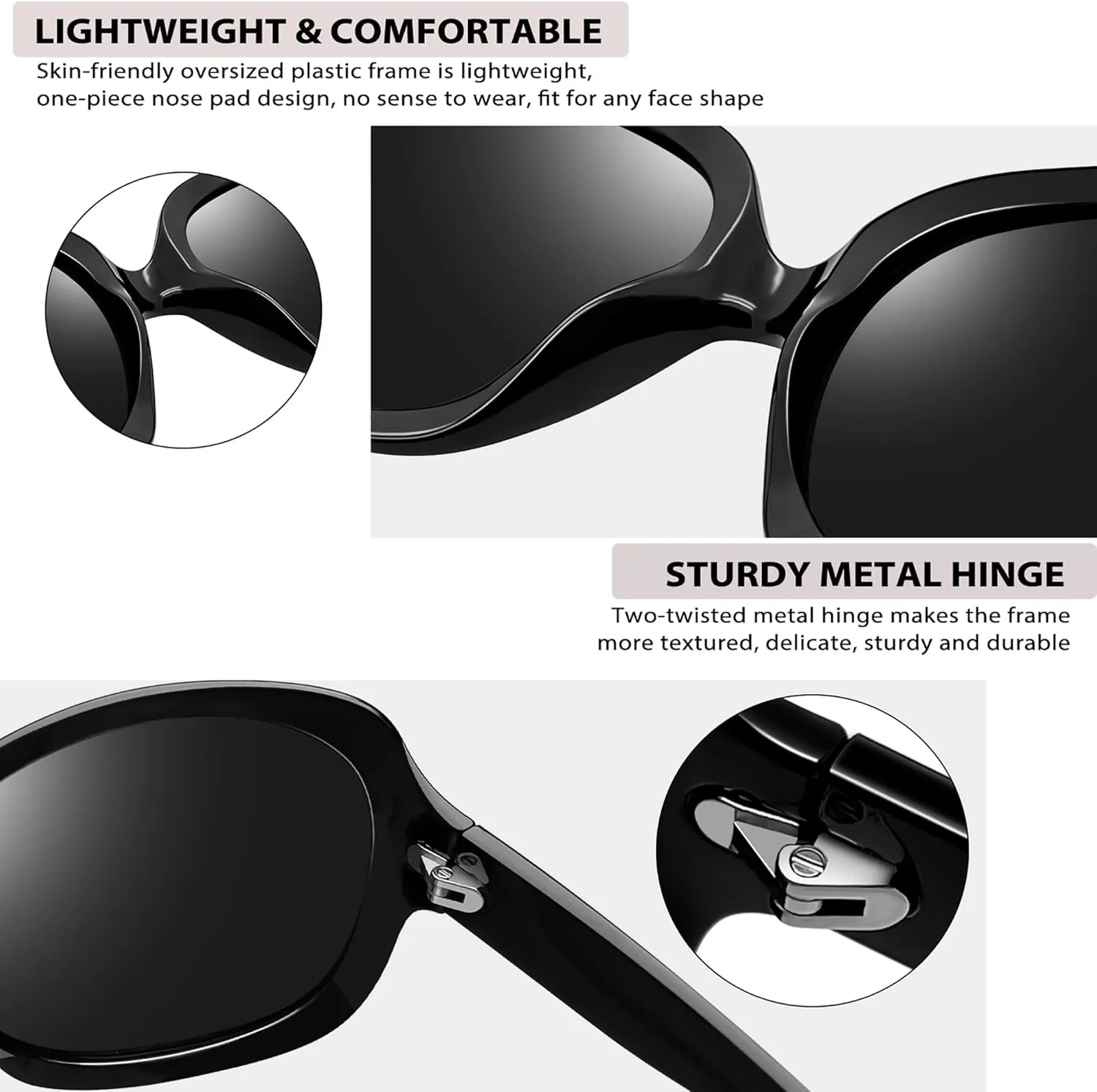 Joopin Oversized Sunglasses Womens Trendy Polarized Large Driving Sun Glasses Ladies UV Protective Big Sunnies Shades
