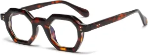 JOVAKIT Retro Octagon Frame Glasses for Women Men Vintage Polygon Non-prescription Clear Lens Eyeglasses
