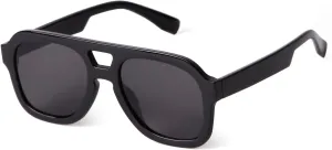 JUDOO Retro 70s Square Flat Aviator Sunglasses for Women Men Trendy Rectangle Double Bridge Geometric Sun Glasses Shades