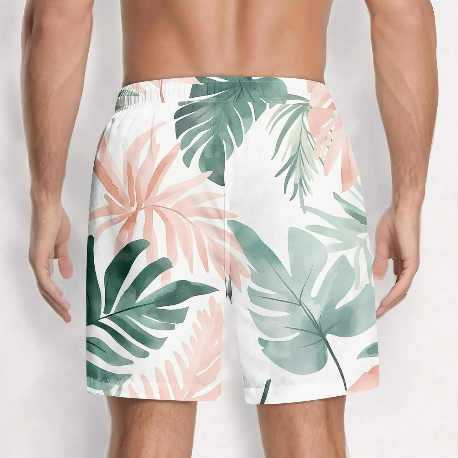 KUIOLYPOER Men's Hawaiian Beach Shorts Summer Casual Drawstring Quick Dry Holiday Tropical Print Shorts with Pockets