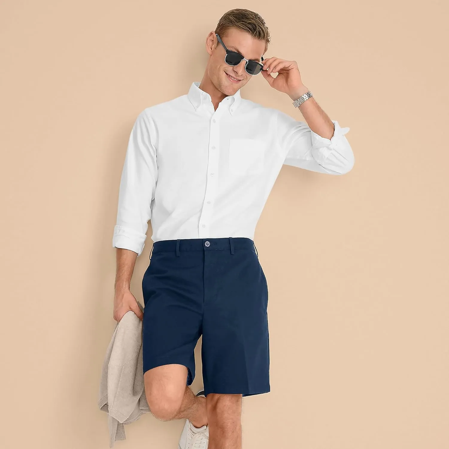 Lands' End Men's Big 9" Traditional Fit No Iron Chino Shorts