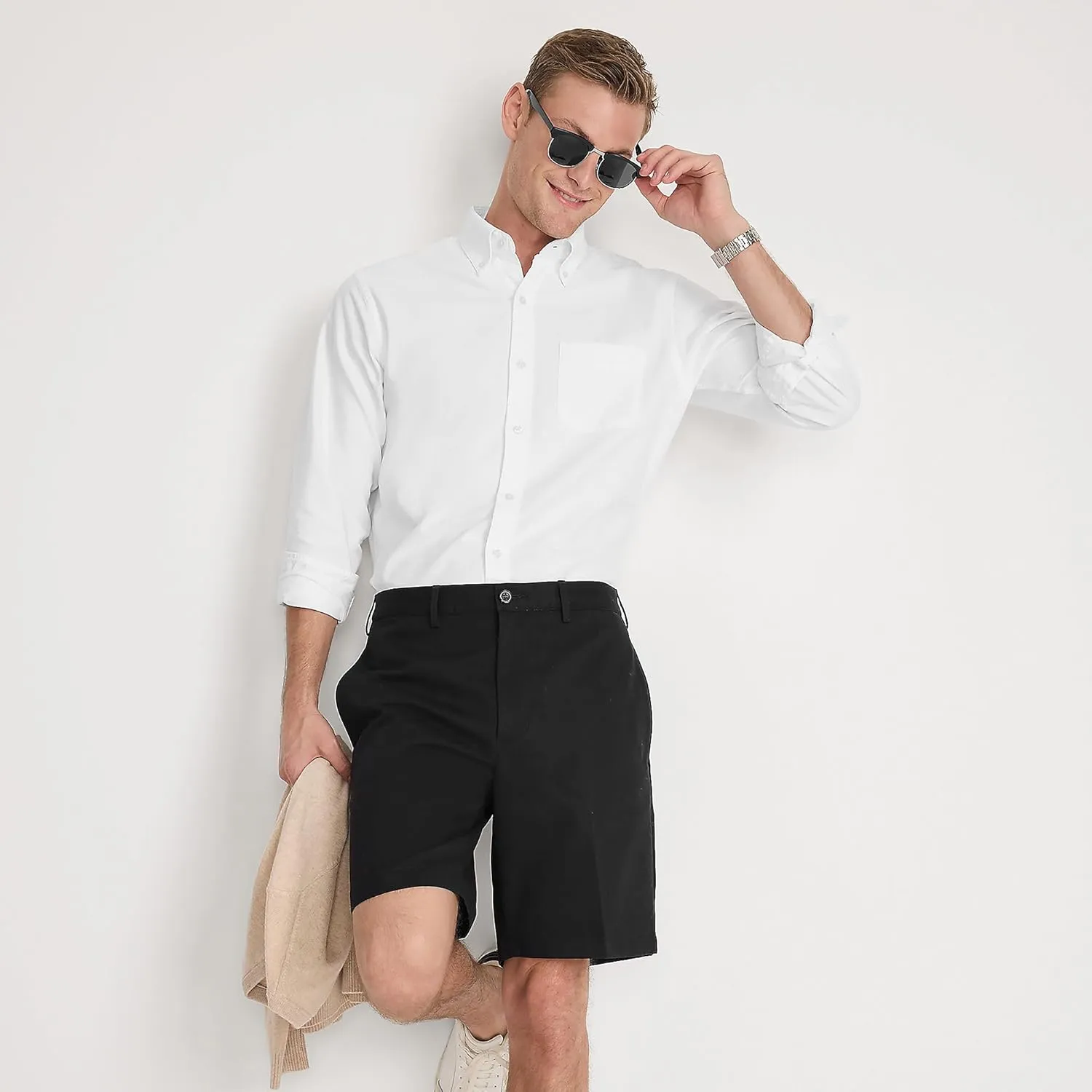 Lands' End Men's Big 9" Traditional Fit No Iron Chino Shorts