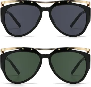 laureles 2Pack Mix Fashion Oversized Cat Eye Y2k Women Sunglasses Vintage Leopard Gradient Sun Glasses Men