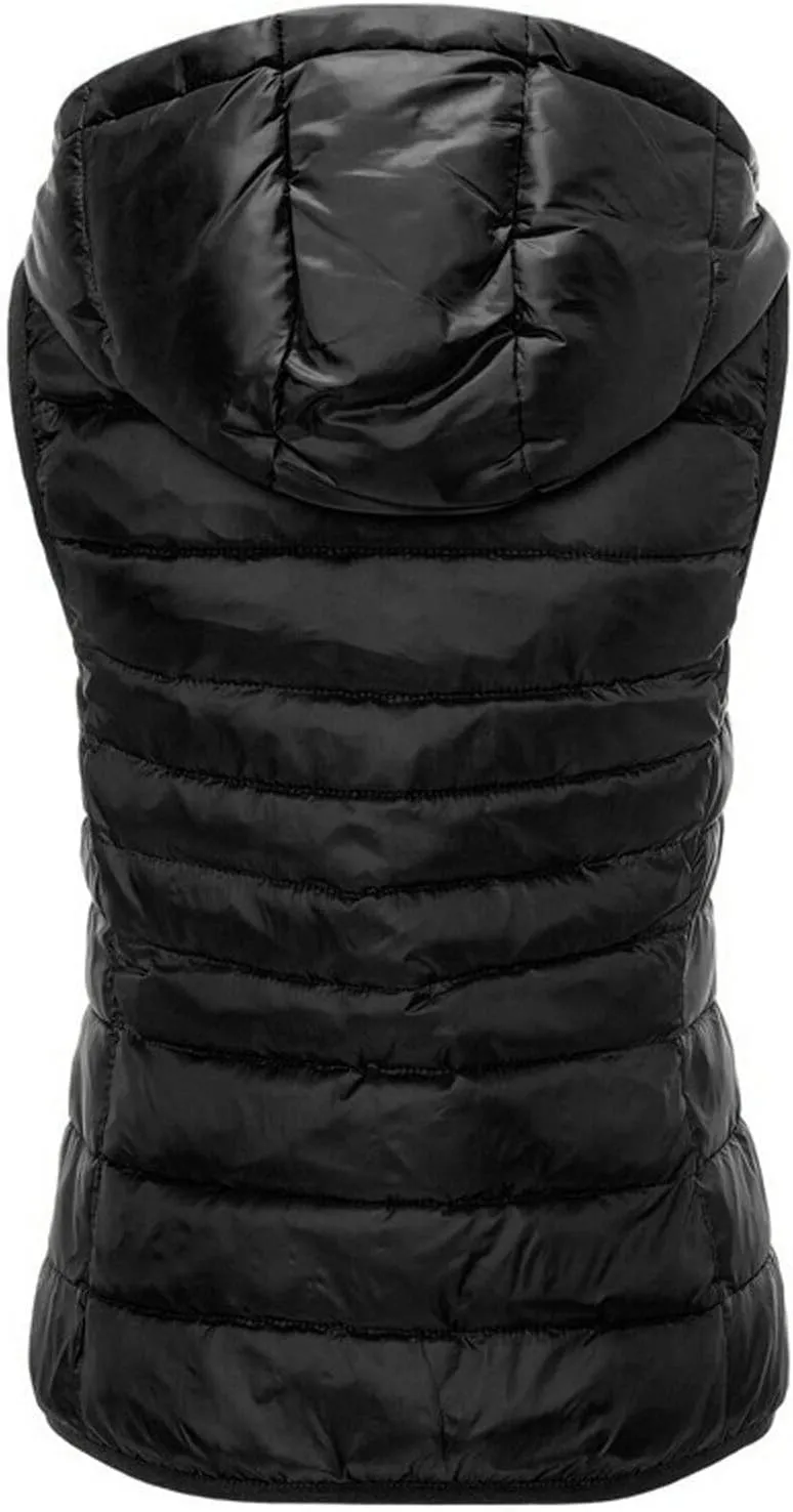 LCMTWX Black Puffer Vest Vest European and American Cotton Jackets Color Stand-up Collar Zipper Plus Size Winter Warm Black