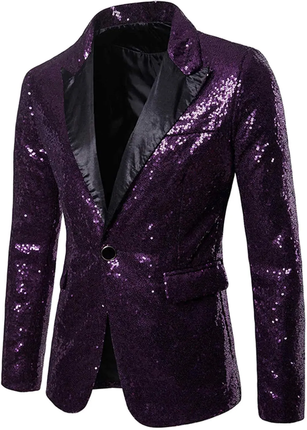 LCMTWX Blazers for Men Mens Open Slim Fit One Button Contrast Color Suit Jacket Full Body Winter Suit Men