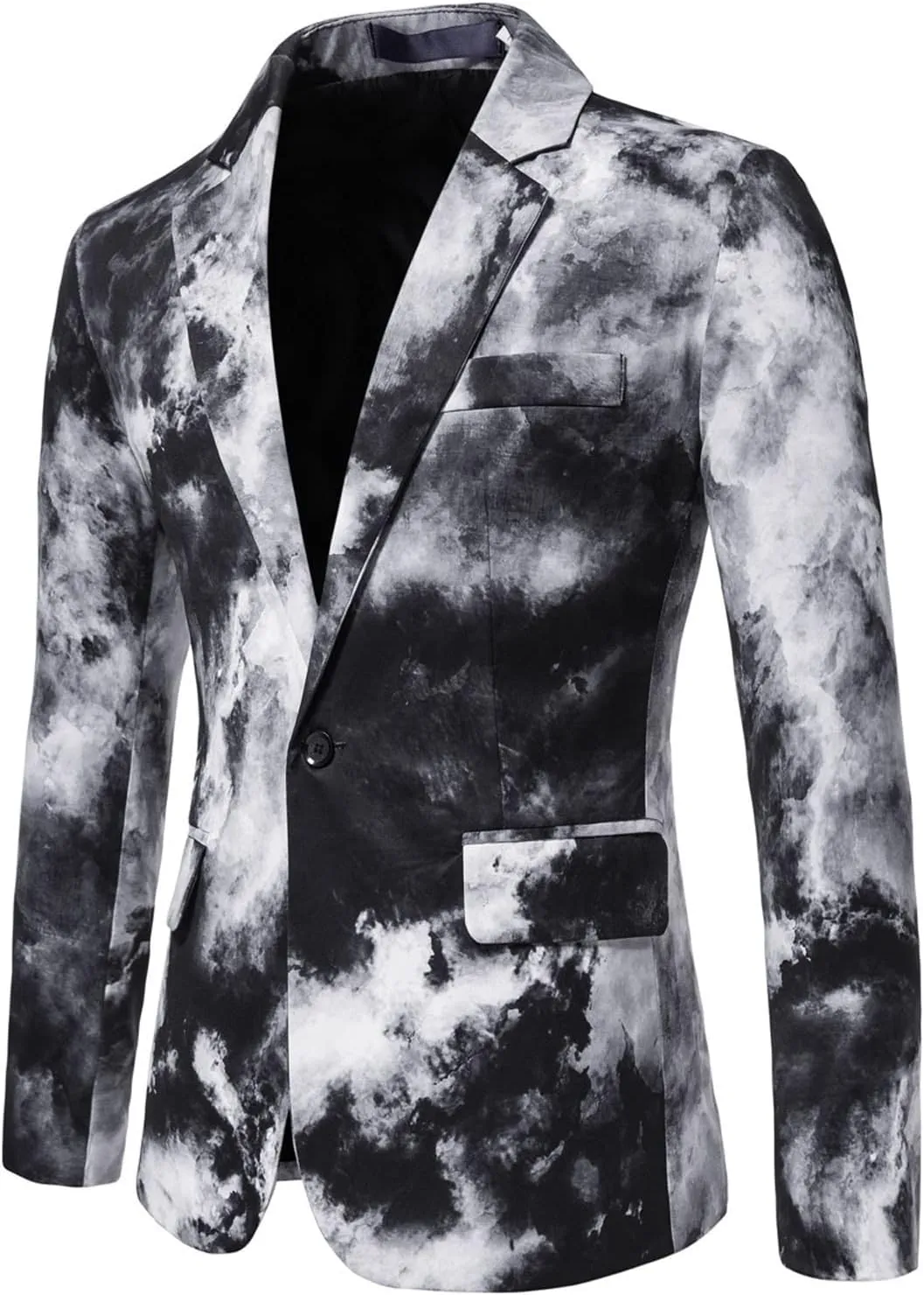 LCMTWX Blazers for Men Mens Open Slim Fit One Button Contrast Color Suit Jacket Mens Pants and Jacket Camouflage Suit