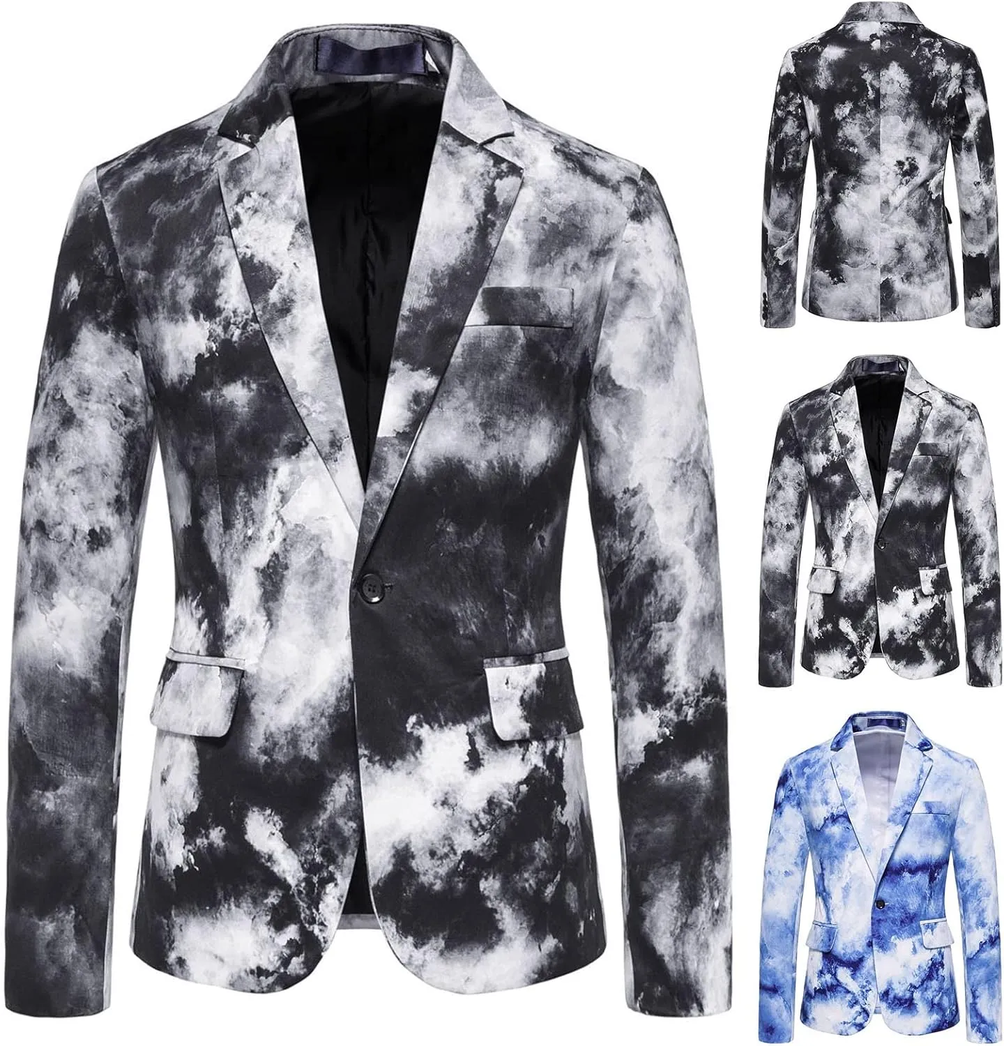 LCMTWX Blazers for Men Mens Open Slim Fit One Button Contrast Color Suit Jacket Mens Pants and Jacket Camouflage Suit
