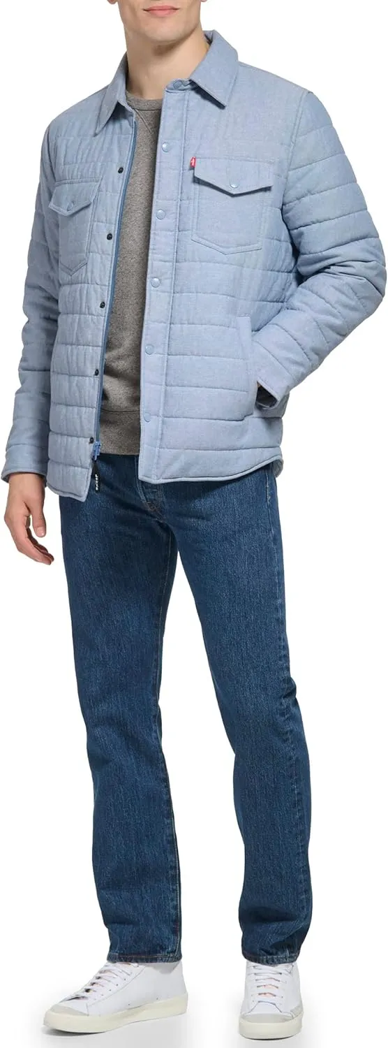 Levi's Men's Quilted Stretch Bomber Shirt Jacket