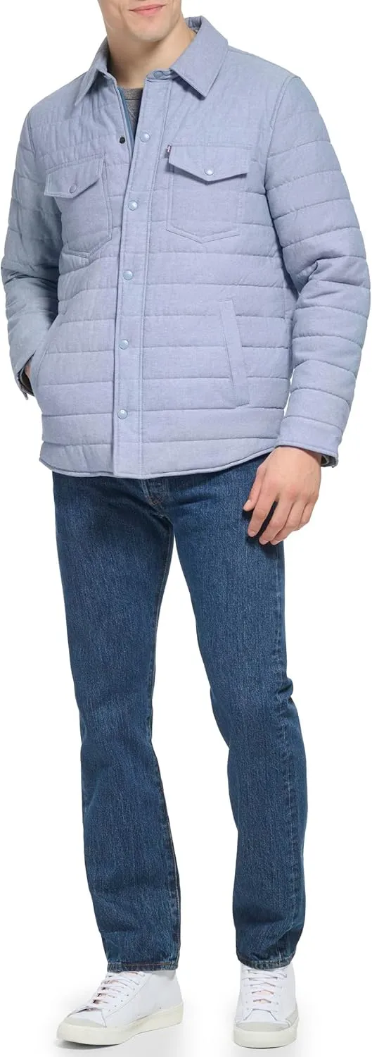 Levi's Men's Quilted Stretch Bomber Shirt Jacket