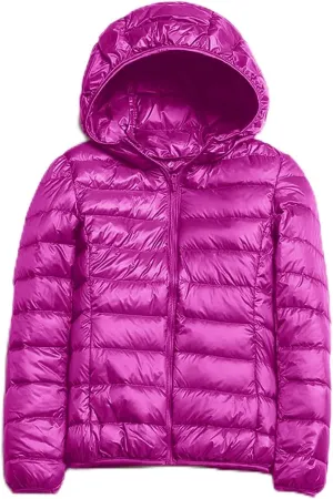 Lightweight Puffer Jacket Women Packable Duck Down Quilted Jacket Winter Warm Padded Bubble Outwear Coat