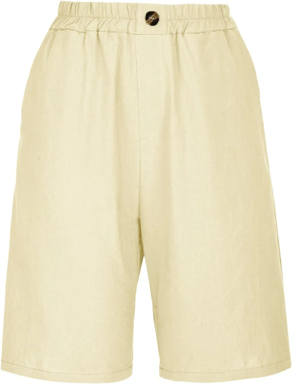 Linen Shorts for Women Wide Leg Knee Length Summer Casual Long Shorts High Waisted Bermuda Shorts with Pocket