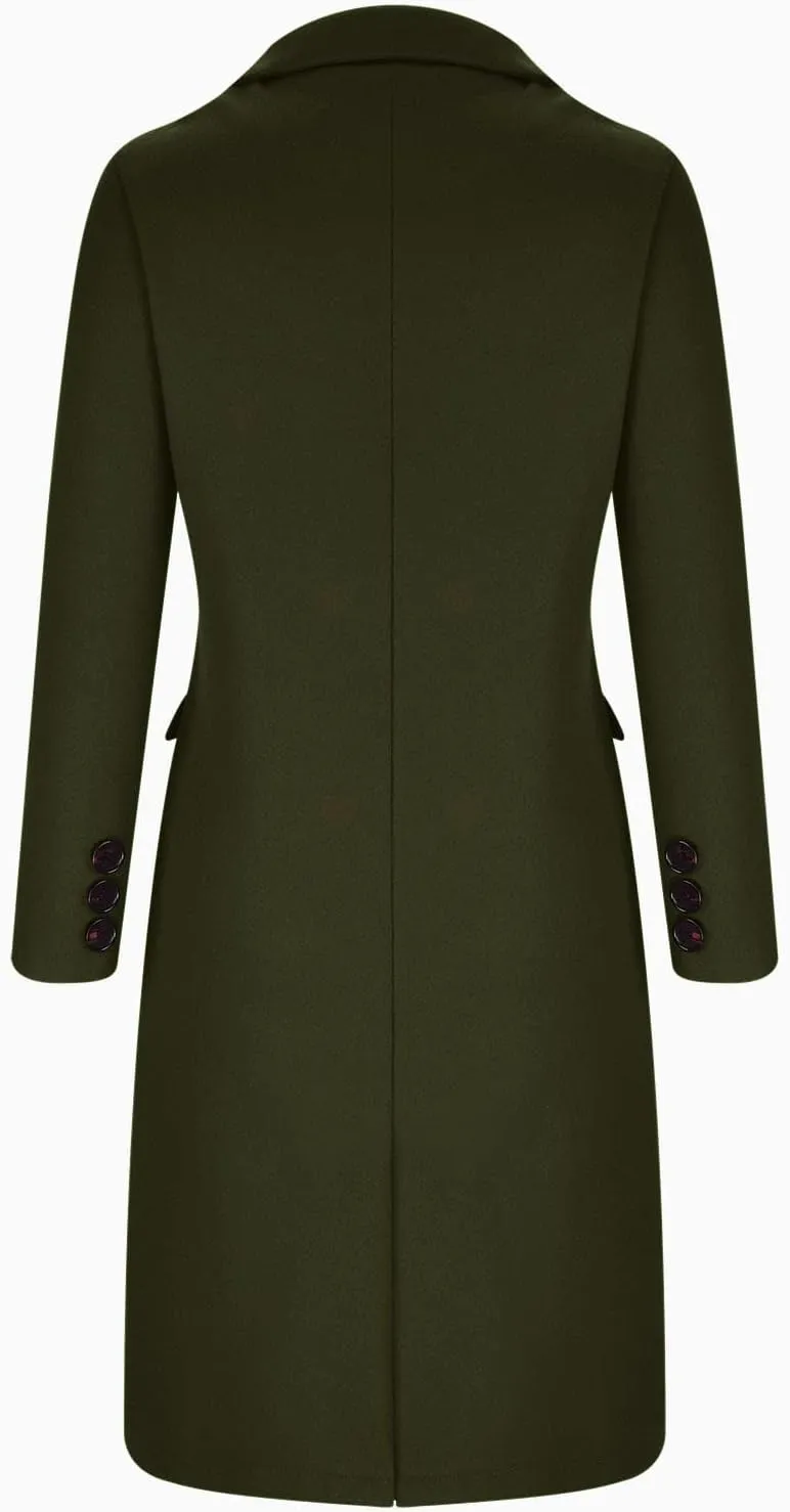 Long Winter Coats for Women Double-Breasted Classic Lapel Outerwear Casual Trench Coat Windbreaker Solid Jackets