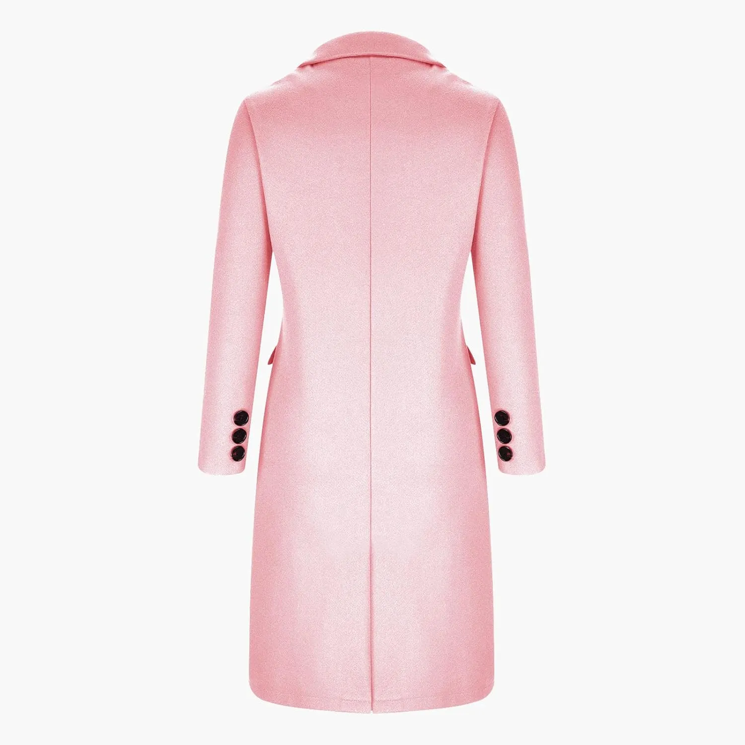 Long Winter Coats for Women Double-Breasted Classic Lapel Outerwear Casual Trench Coat Windbreaker Solid Jackets