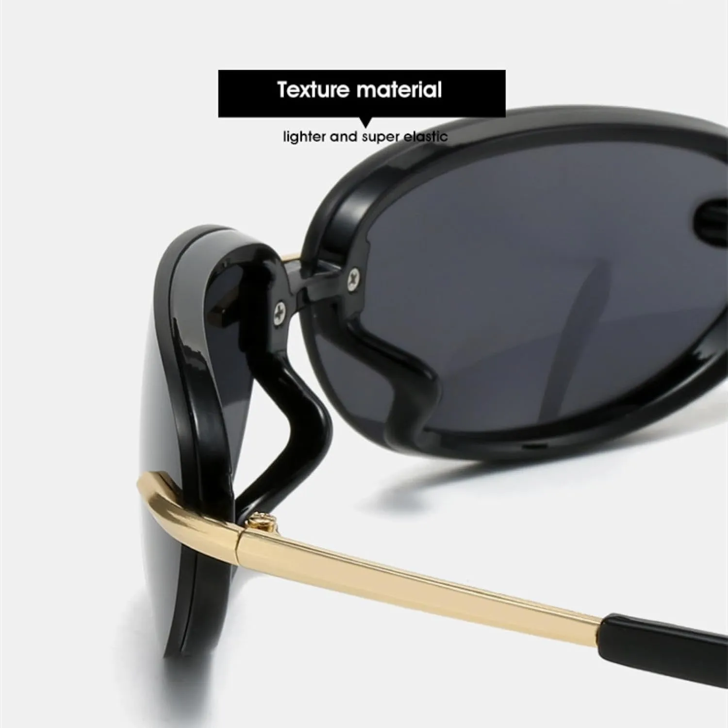 Luxury Oval Sunglasses Women for Men Pink Vintage Fashion Cutting Lens Punk