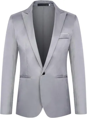 Men Blazer Slim Fit Sport Coat Casual One Button Lightweight Business Suit Jackets for Daily Business and Prom Party