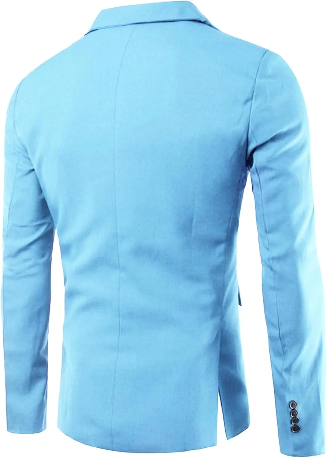 Men Casual Slim Fit Suit Blazer One Button Lightweight Sports Coat Solid Notched Lapel Daily Business Suit Jacket