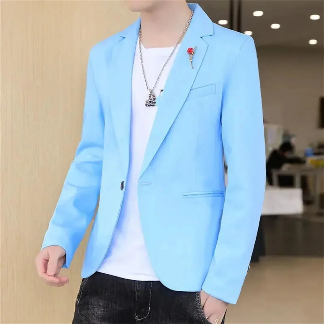 Men Coats for Cropped Slim Fit Man Suits and Blazers Short Thin Elegant Jacket
