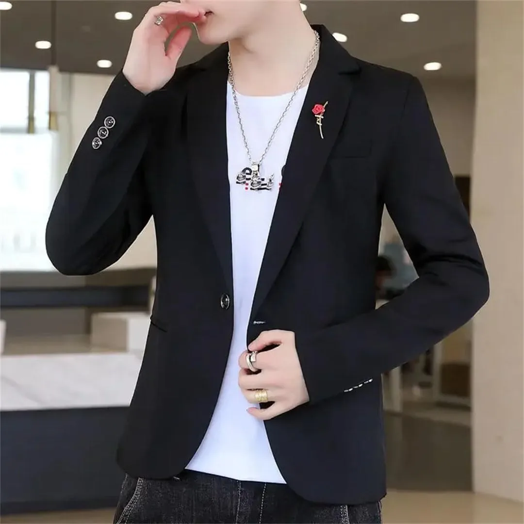 Men Coats for Cropped Slim Fit Man Suits and Blazers Short Thin Elegant Jacket