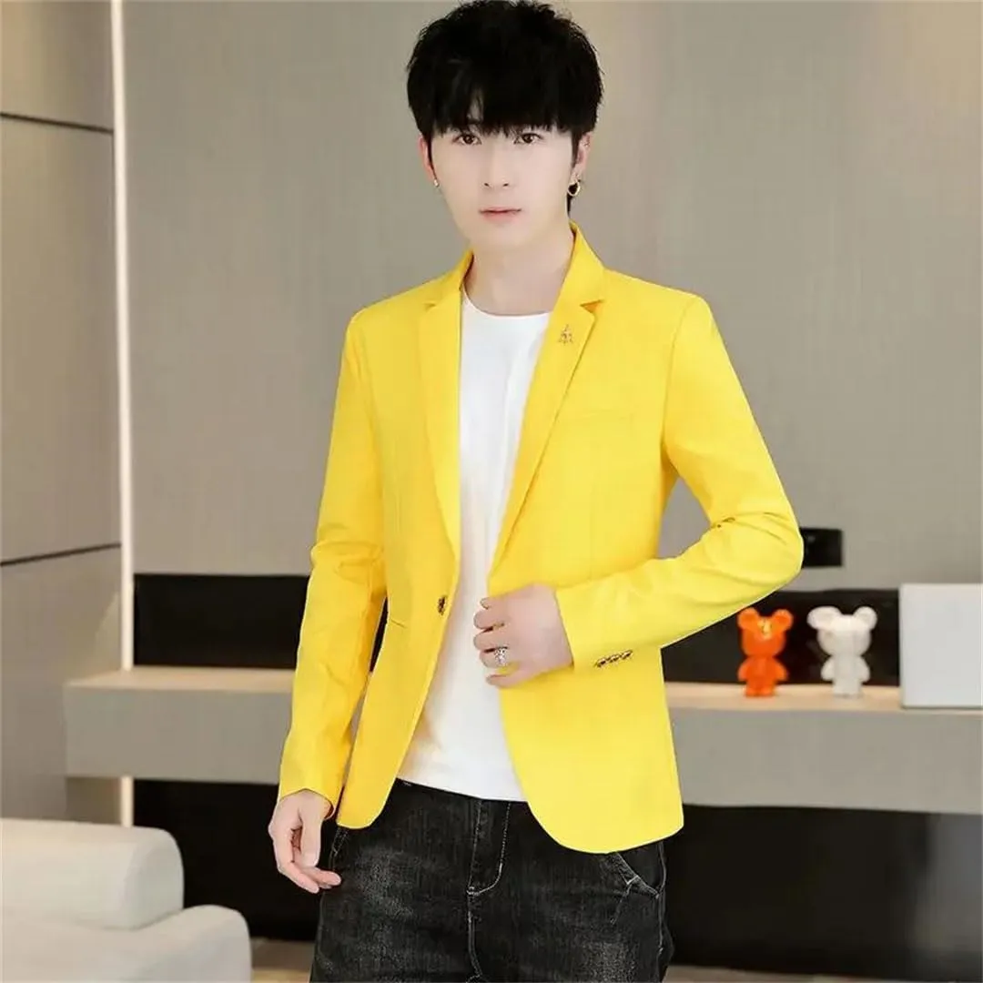 Men Coats for Cropped Slim Fit Man Suits and Blazers Short Thin Elegant Jacket