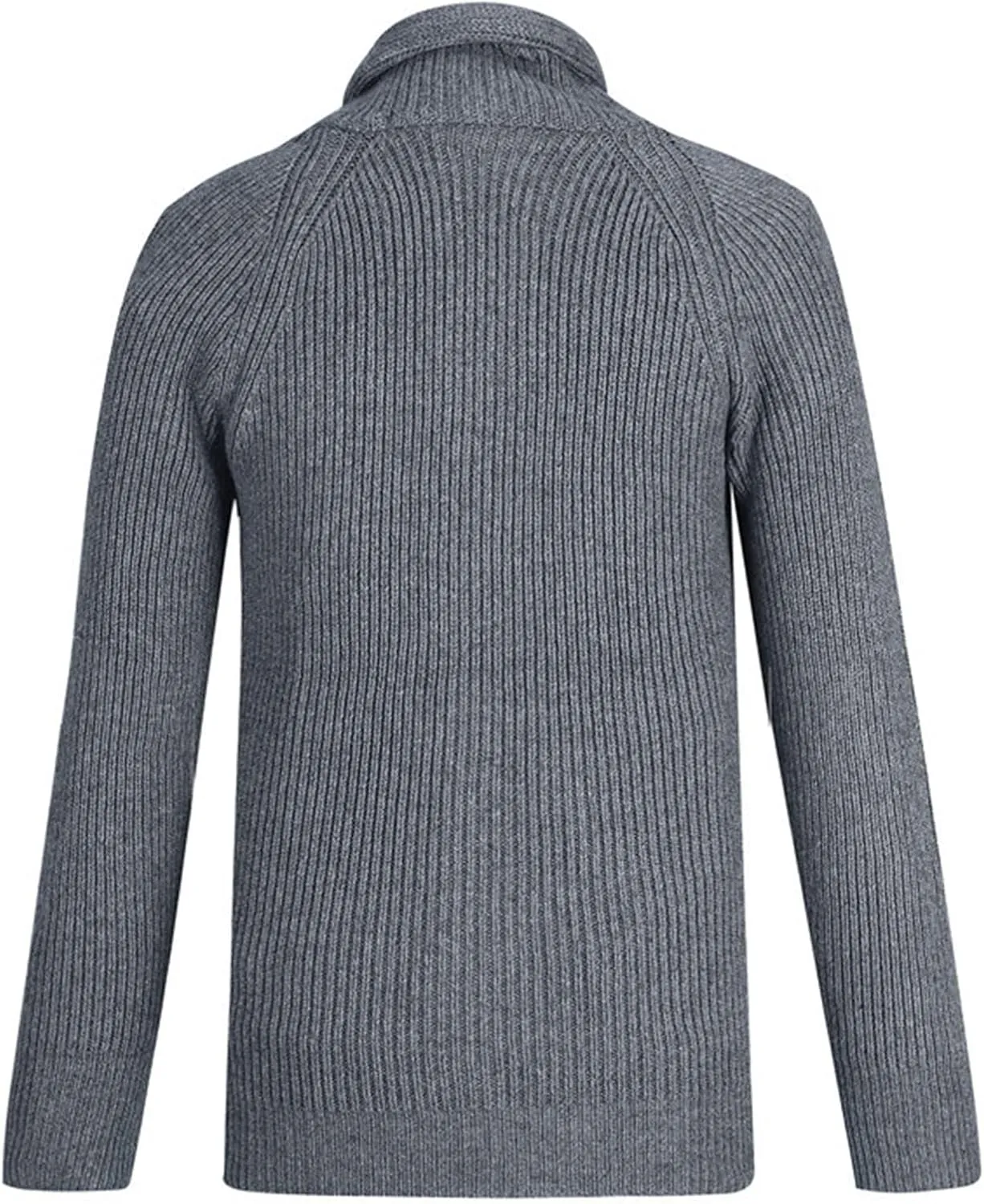 Men Shawl Collar Slim Cardigan Casual Thermal Knitted Sweaters with Pockets Soft Cotton Button Down Knit Sweater