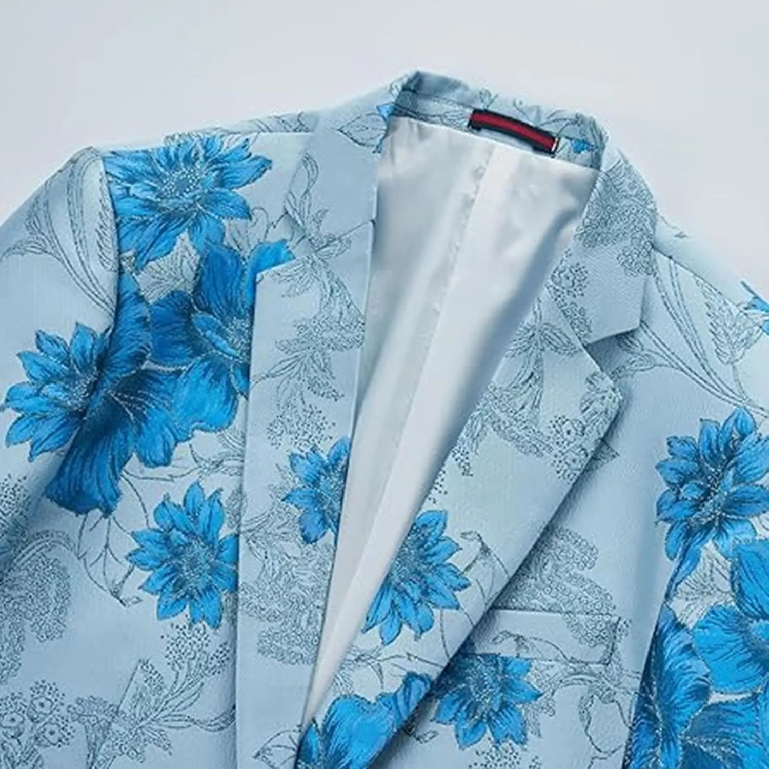 Mens 2 Piece Floral Dress Suit One Button Dinner Tuxedo Jacket & Pants Luxury Printed Wedding Blazer