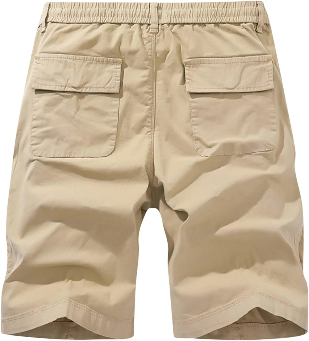 Mens 7 Inch Shorts Casual Drawstring Elastic Waist Cargo Shorts Multi Pockets Regular Big & Tall Utility Shorts