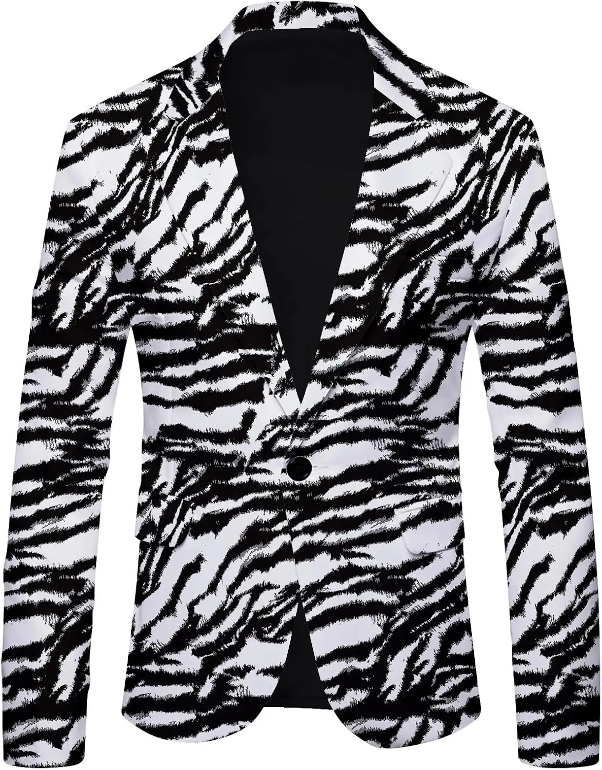 Mens Blazer Fashion Suit Jacket Slim Fit Leopard Print Business Sport Coats Striped Polka Dot Suits for Wedding Prom Dinner