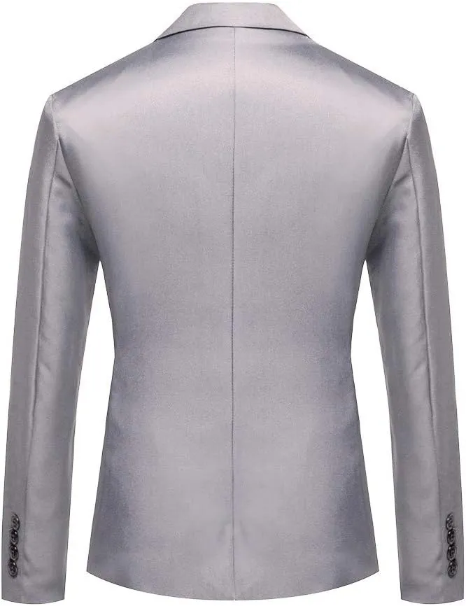 Mens Blazer Sports Coat Slim Fit One Button Solid Men's Casual Knit Suit Blazer Jackets for Business Wedding Party