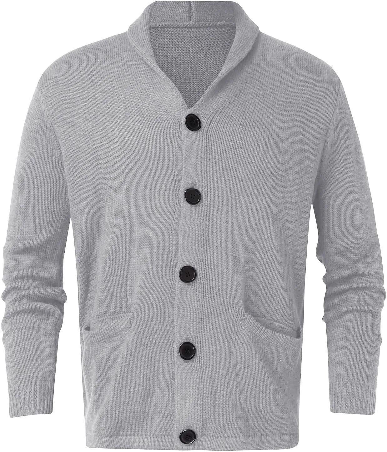 Mens Cable Knit Cardigan Sweater Christmas Elk Button Loose Fit Casual Sweaters Stand Collar Stretch Xmas Warm Outwear