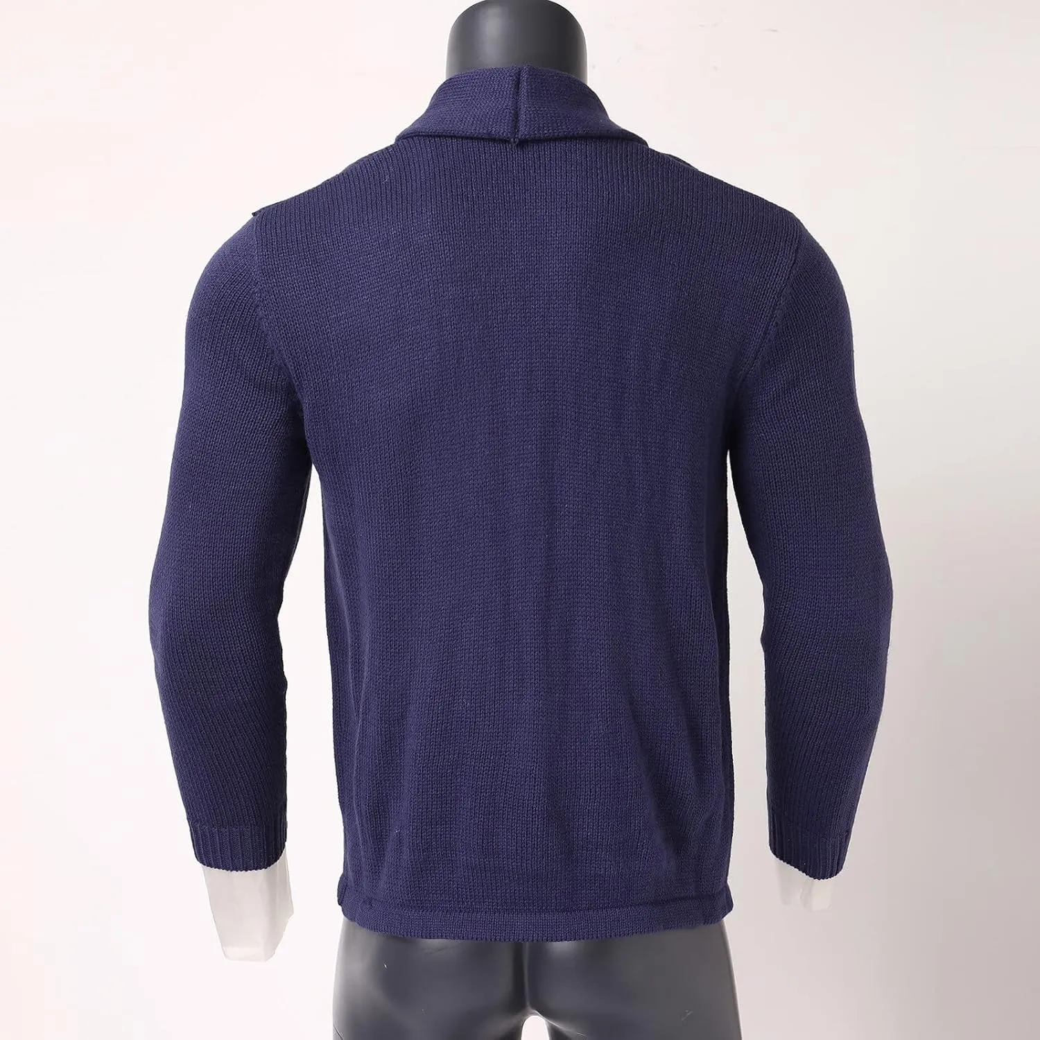 Mens Cable Knit Cardigan Sweater Christmas Elk Button Loose Fit Casual Sweaters Stand Collar Stretch Xmas Warm Outwear
